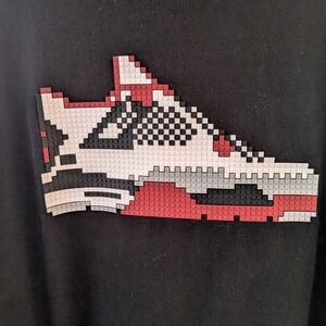 Mostly Heard Rarely Seen Red and Black Pixel Art Sneakers
